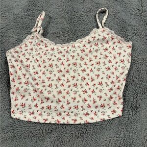 SHEIN Red Floral Lace Cami Top